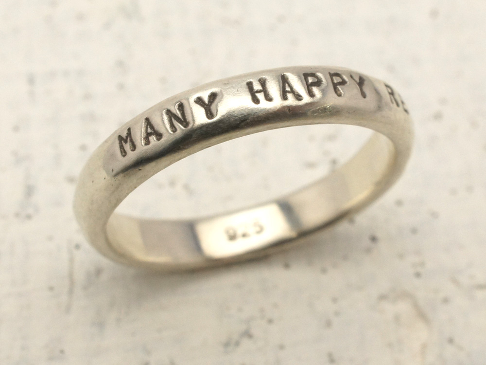 メッセージリング(SILVER925・甲丸1行タイプ・刻印中) 品番:NR0050S