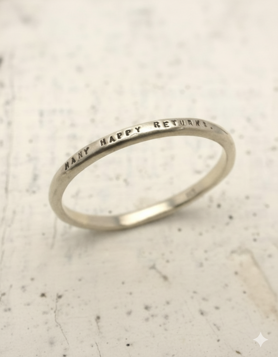 メッセージリング（SV925・甲丸1行タイプ・刻印極小） 品番：NR0030S