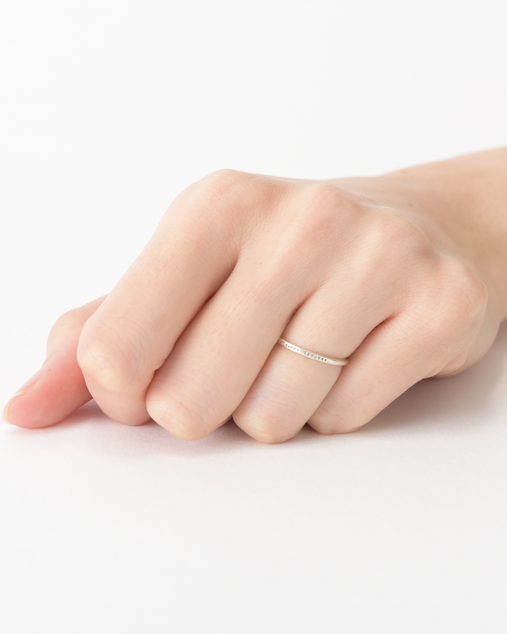 メッセージリング（SV925・甲丸1行タイプ・刻印極小） 品番：NR0030S