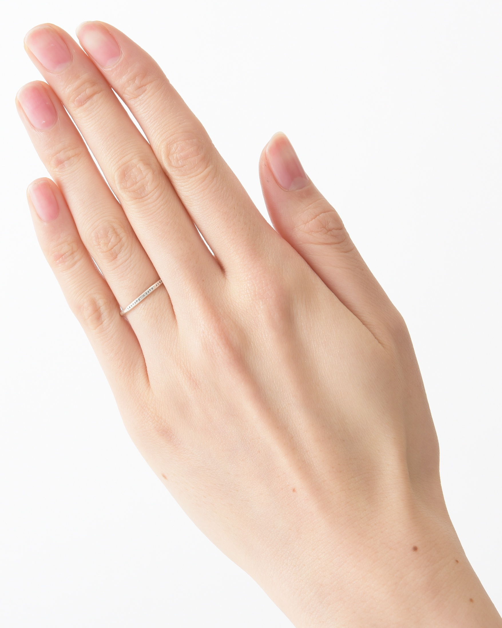 メッセージリング（SV925・甲丸1行タイプ・刻印極小） 品番：NR0030S