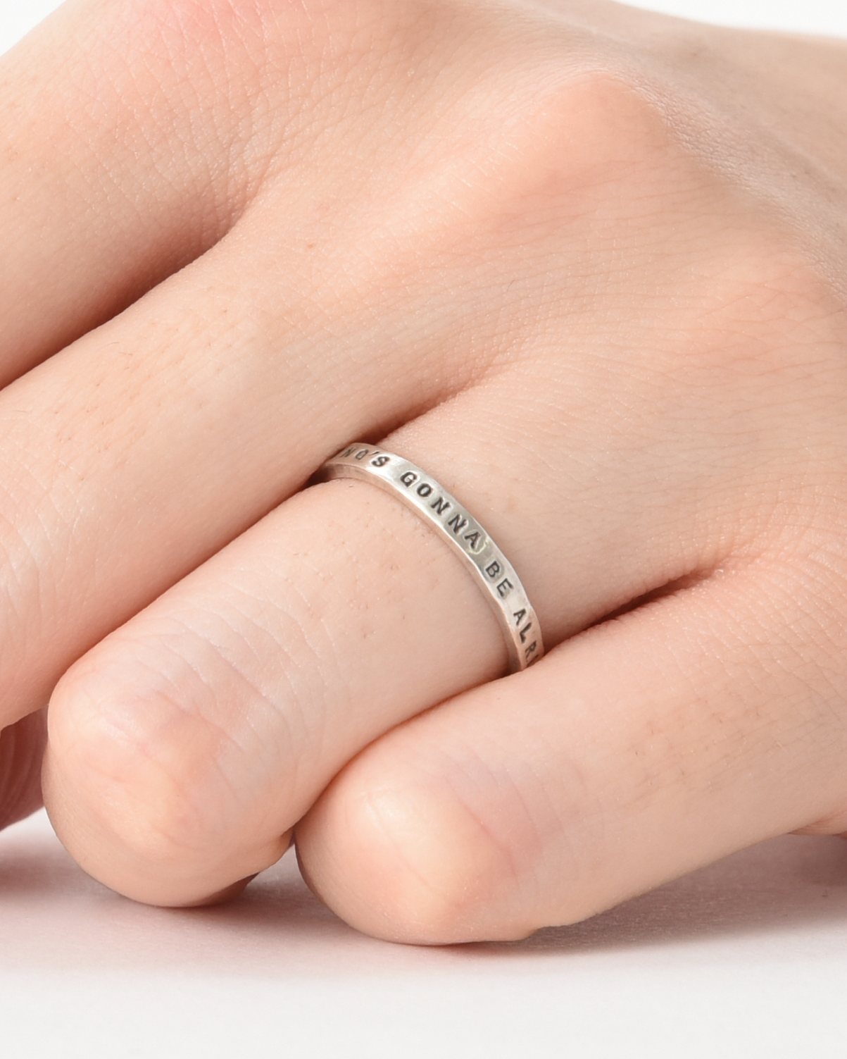メッセージリング(SILVER925・1行タイプ・刻印小) 品番:NR0001S