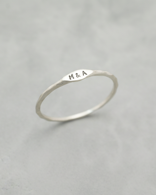 メッセージリング（SILVER925・3文字タイプ・刻印小） 品番：NR0007S