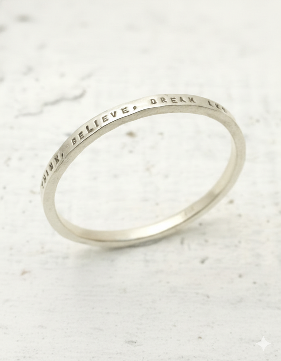 メッセージリング（SILVER925・1行タイプ・刻印極小） 品番：NR0009S