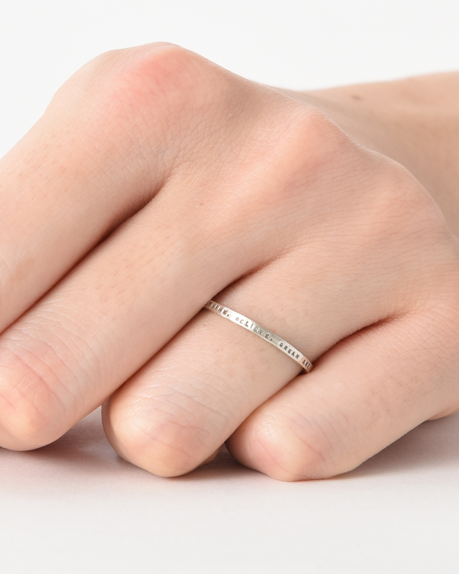 メッセージリング（SILVER925・1行タイプ・刻印極小） 品番：NR0009S