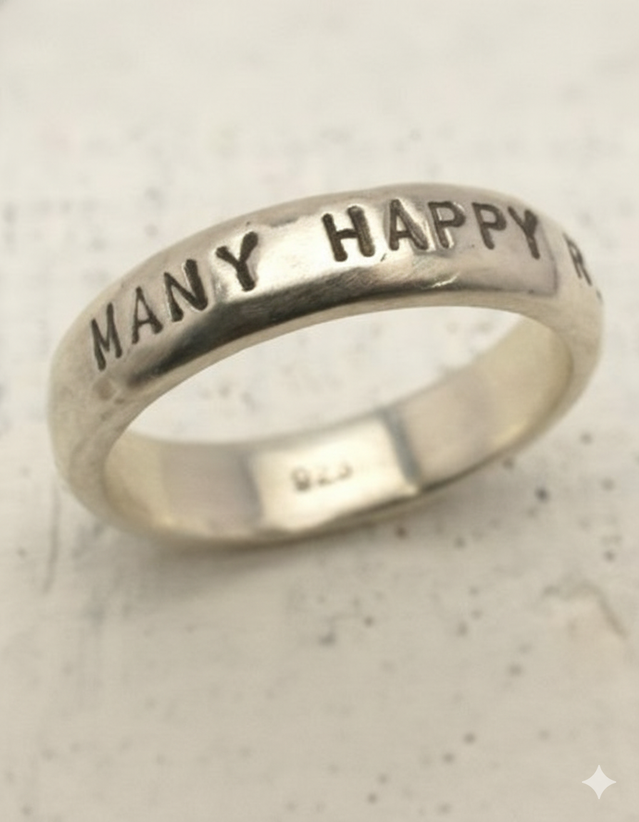 メッセージリング（SILVER925・甲丸1行タイプ・刻印大） 品番：NR0060S