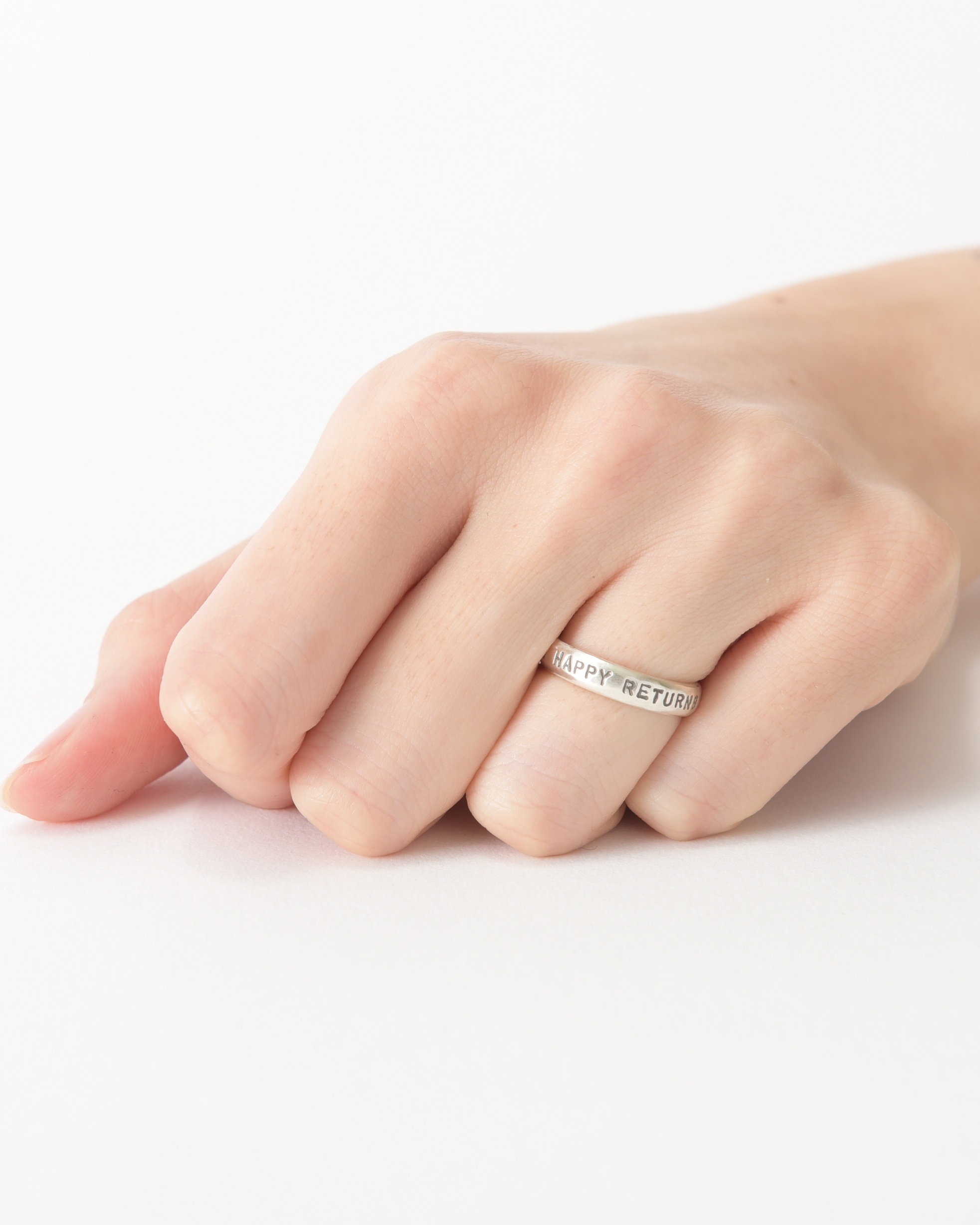 メッセージリング（SILVER925・甲丸1行タイプ・刻印大） 品番：NR0060S