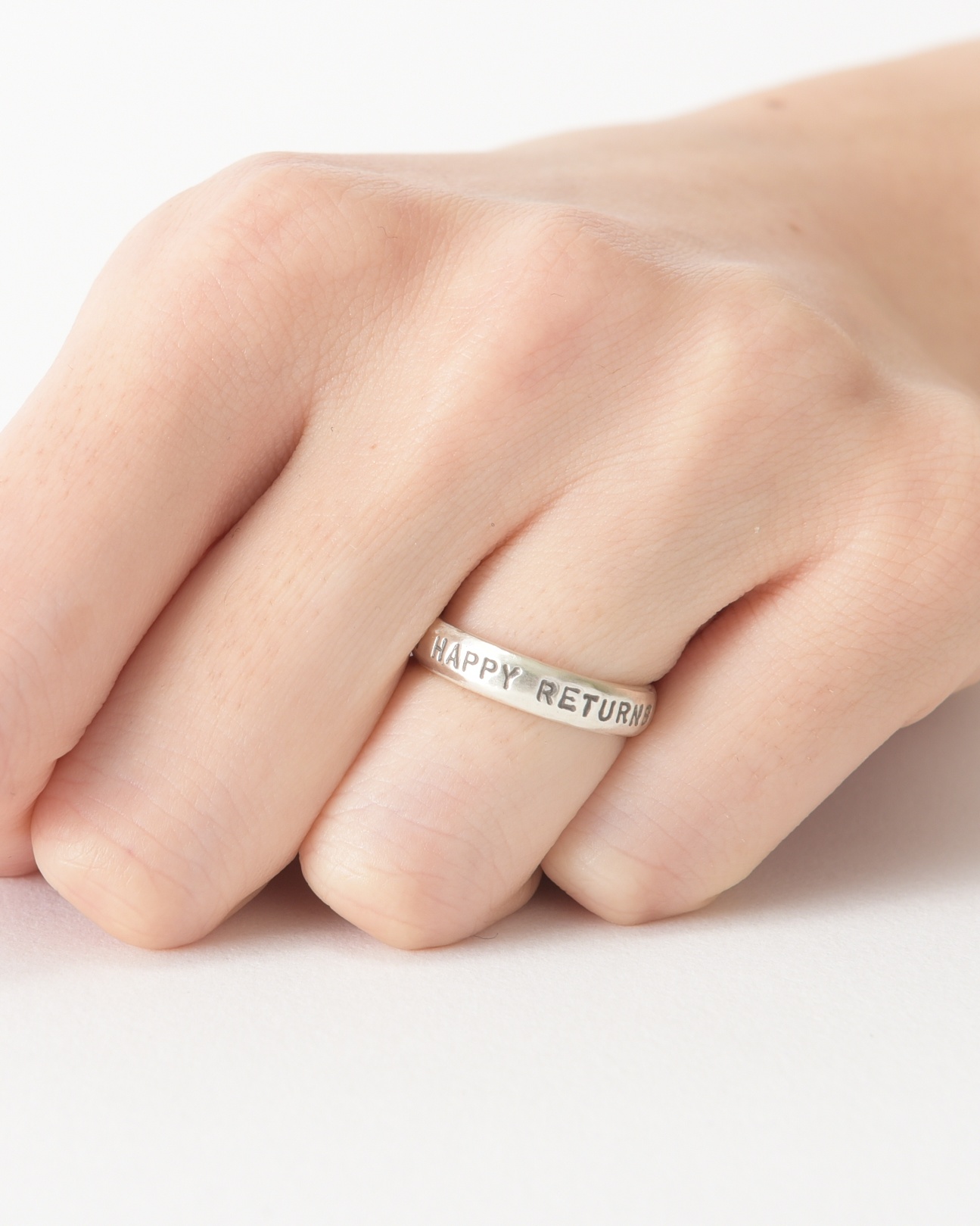 メッセージリング（SILVER925・甲丸1行タイプ・刻印大） 品番：NR0060S