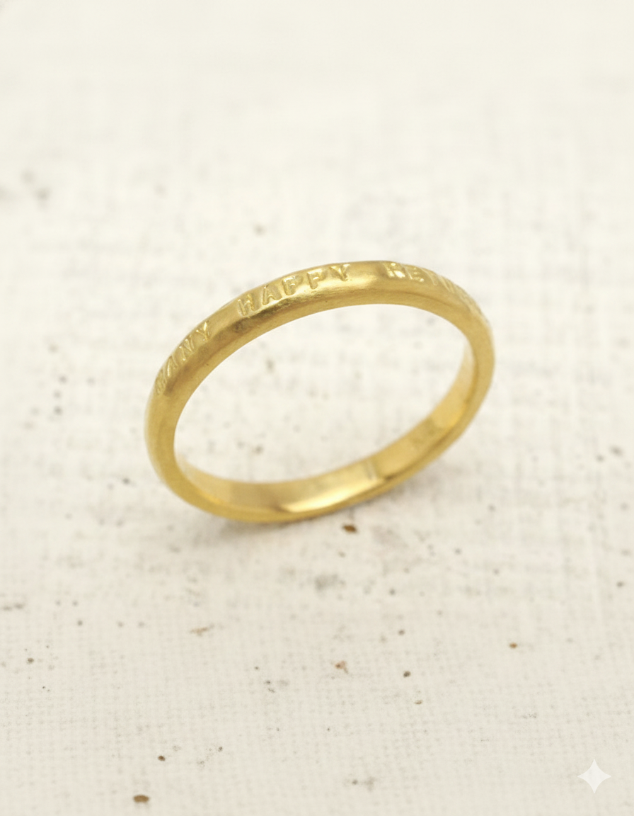 メッセージリング(K18・甲丸1行・刻印小) 品番:NR0040YG